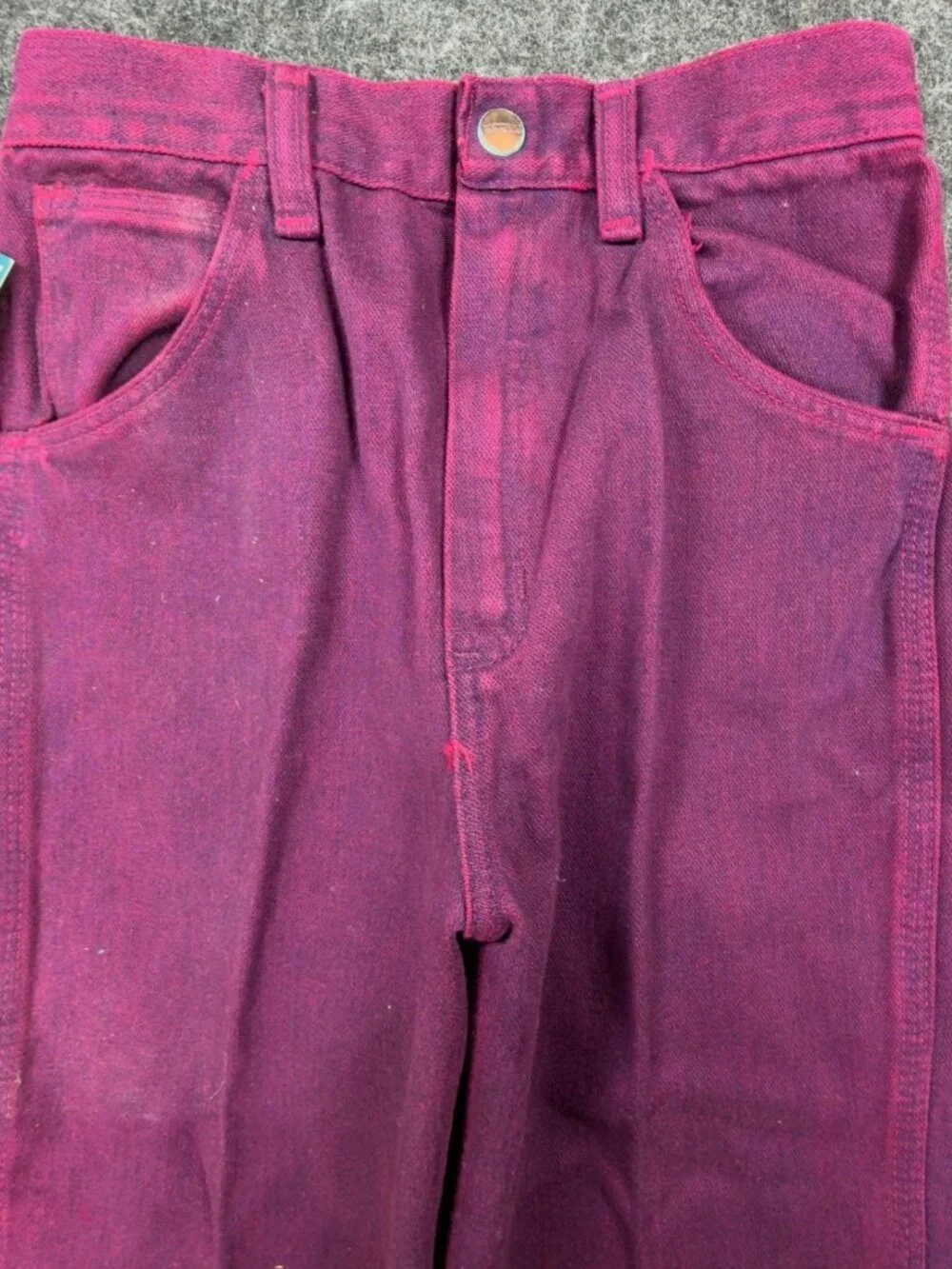 Young Maverick Jeans Girls 12 Reg Purple Cotton Straight VTG 70s Blue Bell USA